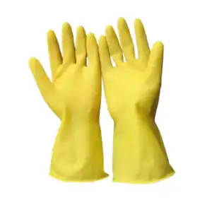 Yellow Latex Household Cleaning Gloves